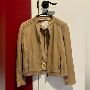 Like New Mango Genuine Leather Biker Jacket